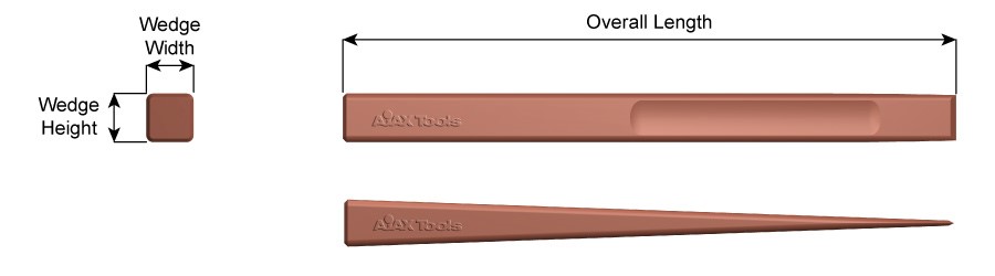 Flange Wedge, 7/8" High, 7/8" Wide, 11" Long,  Beryllium Copper ,Non-Spark 875-BC