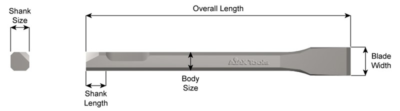 IR Shank, Weld Flux Scaler, Flat Chisel, 18" Long 382-18