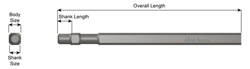 Master Power Shank, Weld Flux Scaler, Blank Chisel,  7" Long 385